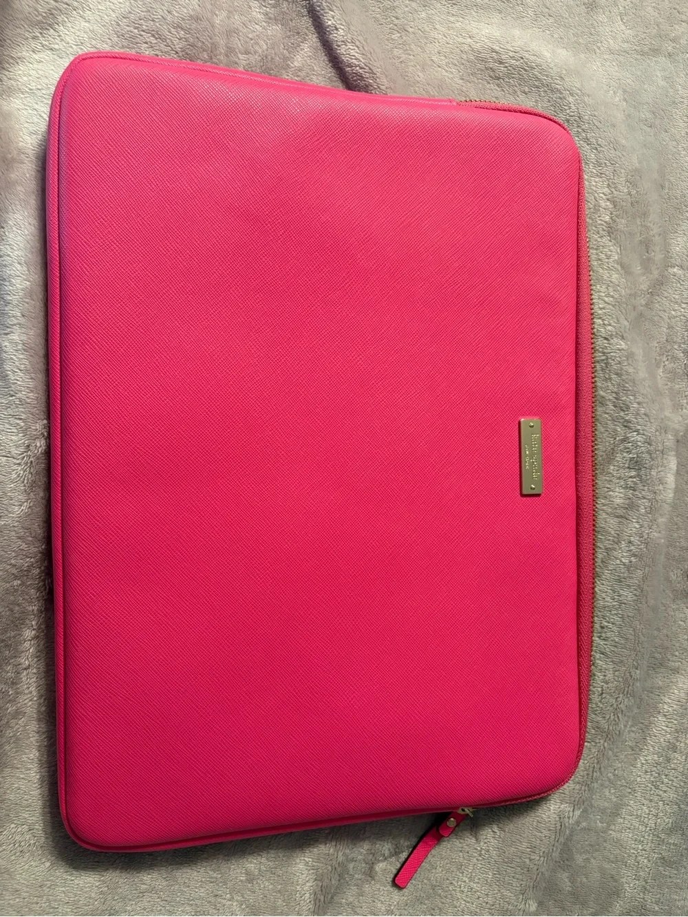 kate spade Bright Pink Tablet Sleeve with Gold Plate